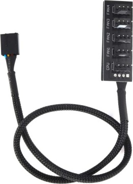 4-PORTOWY KABEL ROZDZIELACZ WENTYLATORA DO OBUDOWY KOMPUTERÓW CZARNY