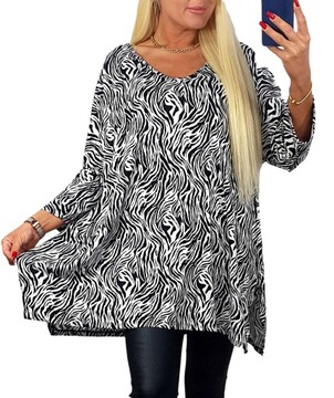 TUNIKA zebra MODNA WYGODNA DUŻA LUŹNA OVERSIZE 3XL 4XL 5XL