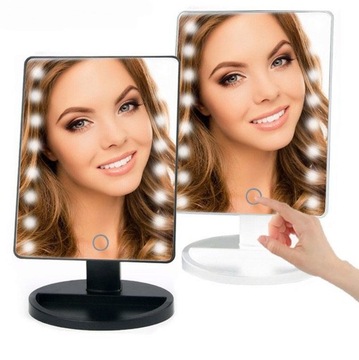 КОСМЕТИЧЕСКОЕ ЗЕРКАЛО ДЛЯ МАКИЯЖА СО СВЕТОДИОДНОЙ ПОДСВЕТКОЙ, ПОВОРОТНОЕ, 27x17x16см