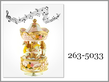 Красочная музыкальная шкатулка-карусель с розовыми лошадками