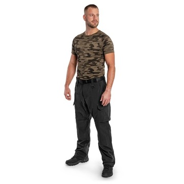 Spodnie ocieplane wodoodporne bojówki Mil-Tec Softshell Explorer Czarne XL