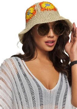 Шляпа-ведро ECO STRAW с цветами