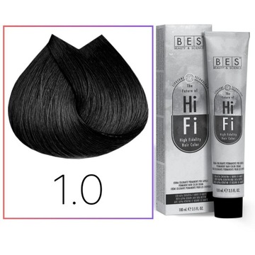 BES Hi-Fi Professional Color krem koloryzujący do włosów 1.0 - Czarny 100ml