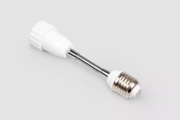 Przedłużka mocowania żarówki, Przejściówka, adapter E27 - GU10 biała 10 cm