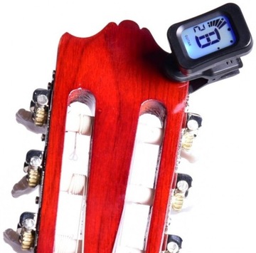 MAŁY PODRĘCZNY STROIK TUNER DO GITARY BASU UKULELE KLIPS WYŚWIETLACZ LCD