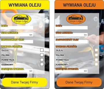 NAKLEJKI WYMIANA OLEJU ROZRZĄDU olejowe 200 szt