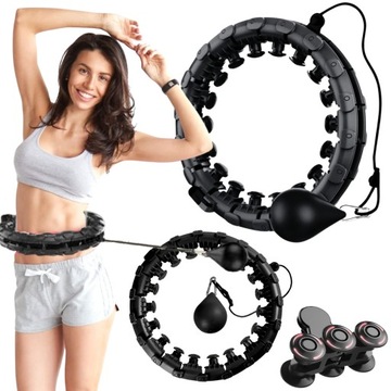 HULA HOP ODCHUDZAJĄCE SMART Z OBCIĄŻENIEM I Z WYPUSTKAMI SKŁADANE FITNESS
