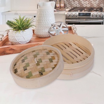 Бамбуковая пароварка для азиатской кухни, ручная работа.