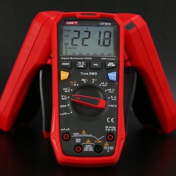 Мультиметр AC/DC UT61E NCV hFe, 20 А — USB — схема