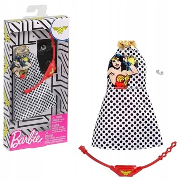 BARBIE WONDER WOMEN SUKIENKA W GROSZKI LALKI+AKCES