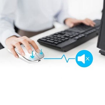 БЕСПРОВОДНАЯ USB-МЫШЬ 2,4G СЕРЕБРЯНАЯ ДЛЯ НОУТБУКА + ТИПА C