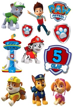 ZESTAW OPŁATEK POSTACI NA TORT PSI PATROL SKY CHASE + GRATIS TEKST