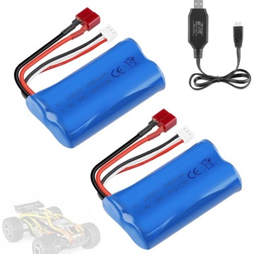 2x AKUMULATOR LITOWY 7,4V 2000MAH DO MODELI CAR RC