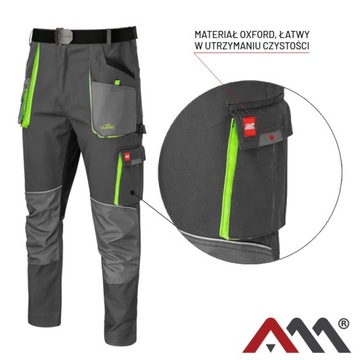 NOWOCZESNE MOCNE Spodnie Robocze PAS Stretch r.62