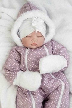 СТЕГАНЫЙ КОМБИНЕЗОН С ДВУМЯ МОЛНИЯМИ + ПЕРЧАТКИ 62