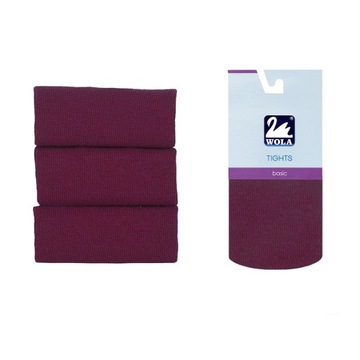 Wola BASIC bawełniane rajstopy,RED PLUM 90,104-110