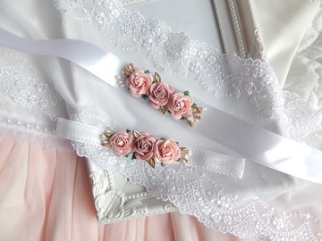 Комплект ROSE BANDSET и ПОЯС к крестильному платью