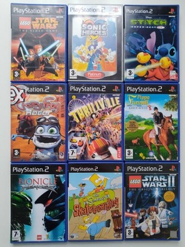 ZESTAW PS2 PAL ENG KOLEKCJA GRY PLAYSTATION 2 * 9 GIER