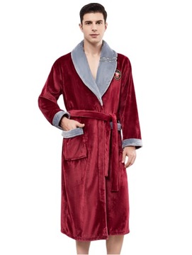 Теплый мужской халат с карманами, размеры L-4XL