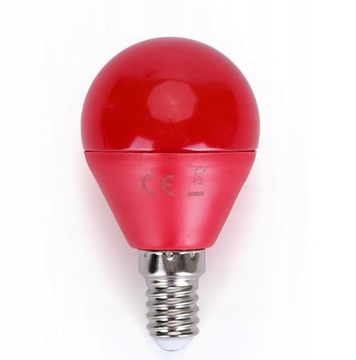 Żarówka LED G45 E14 4W CZERWONA