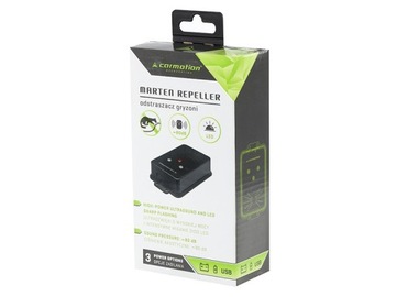 Samochodowy odstraszacz gryzoni, akustyczny i błyskowy, 3 opcje zasilania