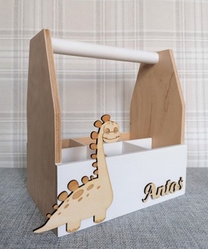 Organizer na biuro 100% DREWNO, BOHO, z imieniem