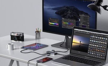 АДАПТЕР-ХАБ 9 В 1 USB HDMI 4K RJ45 SD/TF PD для ноутбука USB-C / Thunderbolt 3