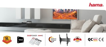 Прочное крепление для телевизора с диагональю до 65 дюймов Hama PREMIUM VESA 400X400 НАКЛОН.