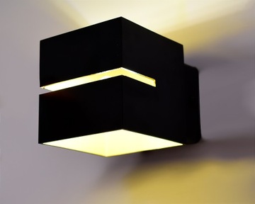 2x ŚCIENNY KINKIET LED WEWNĘTRZNY CZARNY KWADRATOWY GÓRA-DÓŁ LAMPA ŚCIENNA