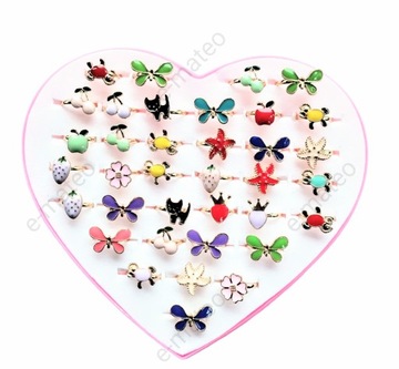 КОЛЬЦА для девочек Комплект УКРАШЕНИЙ 36 шт.