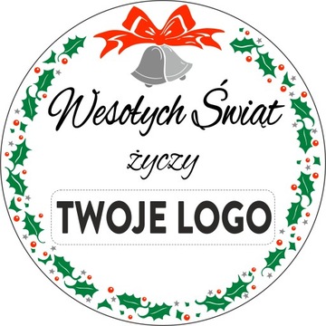 Naklejki Świąteczne na Prezenty LOGO firmy 150szt