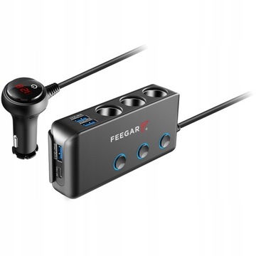 Rozdzielacz gniazda zapalniczki Feegar Ciga 200W 10A 12-24V USB