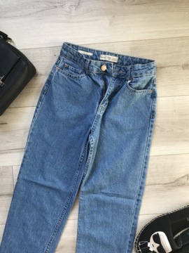 Bershka spodnie wysoki stan MOM JEANS rurki 32