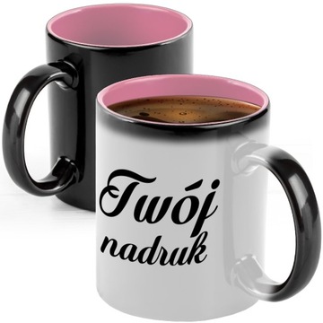 KUBEK MAGICZNY Z TWOIM NADRUKIEM RÓŻOWE WNĘTRZE