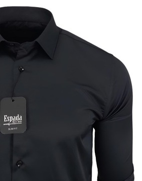 Espada Мужская рубашка черная SLIM FIT хлопок воротник XXL 45-46