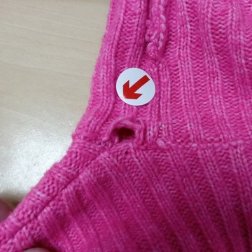 LUX Różowy prążkowany sweter o pudełkowym kroju z golfem S