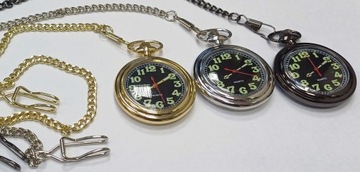 Nowy zegarek kieszonkowy - busola, czasomierz sikor na łańcuszku - luminous