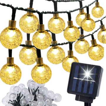 GIRLANDA SOLARNA OGRODOWA 9m 50 LED Świetlna Lampki Solarne Ogrodowe