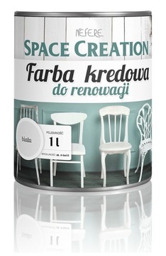 Farba kredowa 1l Biała do mebli Space Creation
