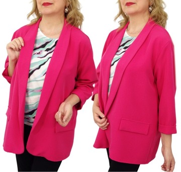 Lekka Marynarka Damska Narzutka Elegancka Duże Rozmiary 50 5XL