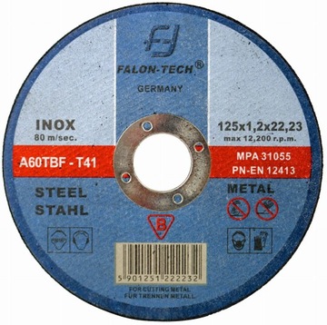 TARCZA DO CIĘCIA METALU inox 125 x 1,2 FALON TECH