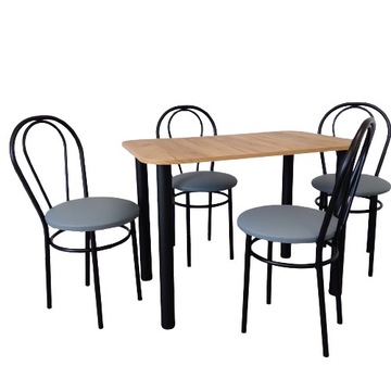 Zestaw stol 120/70 + 4 krzesla tulipan black