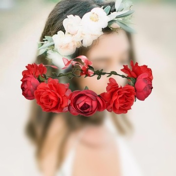 Женская повязка на голову с цветочным принтом Женский головной убор красный