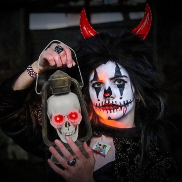 ФОНАРЬ ДЛЯ ХЭЛЛОУИНА, СВЕТОДИОДНАЯ СТАТУЭТКА ЧЕРЕПА, УКРАШЕНИЯ ДЛЯ ХЭЛЛОУИНА