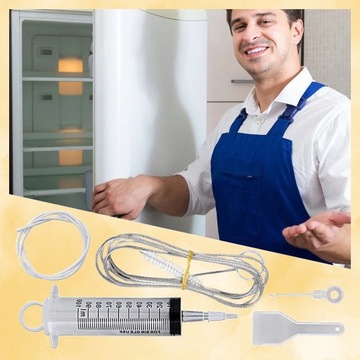 УНИВЕРСАЛЬНЫЙ СЛИВНОЙ НАБОР ДЛЯ ЧИСТКИ ХОЛОДИЛЬНИКА 5 ​​В 1, БОЛЬШОЙ ШПРИЦОВЫЙ ШЛАНГ