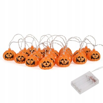 GIRLANDA LAMPKI DYNIE ŚWIECĄCE WISZĄCE DEKORACJA HALLOWEEN 3m 20LED 2 Tryby