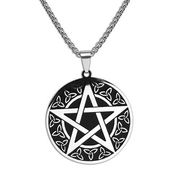 NASZYJNIK MĘSKI PENTAGRAM STAL SZLACHETNA 316L
