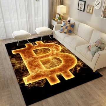 Dywan Bitcoin wystrój sypialni Bitcoin 3d mata p