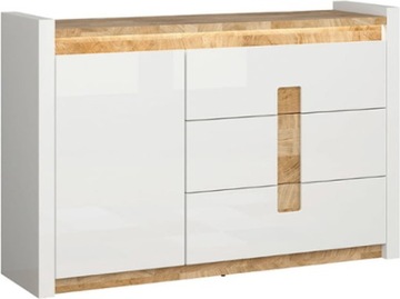 Komoda Biała Szafka Alameda Black Red White