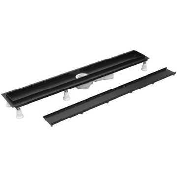 ЛИНЕЙНЫЙ СТОП Schedpol Base-Low Black 70 см с решеткой и черной матовой плиткой